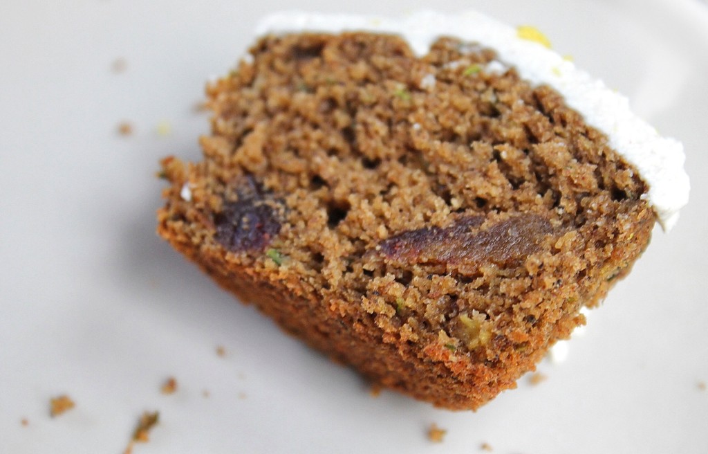 Zucchini and Date Muffins with Cashew Ginger Frosting